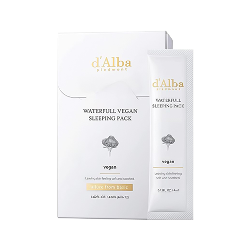 D'Alba Piedmont Waterfull Vegan Sleeping Pack (4ml * 12pc)