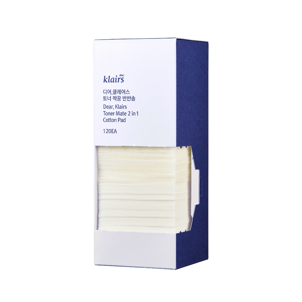 Dear,Klairs Toner Mate 2 in 1 Cotton Pad - 120pcs