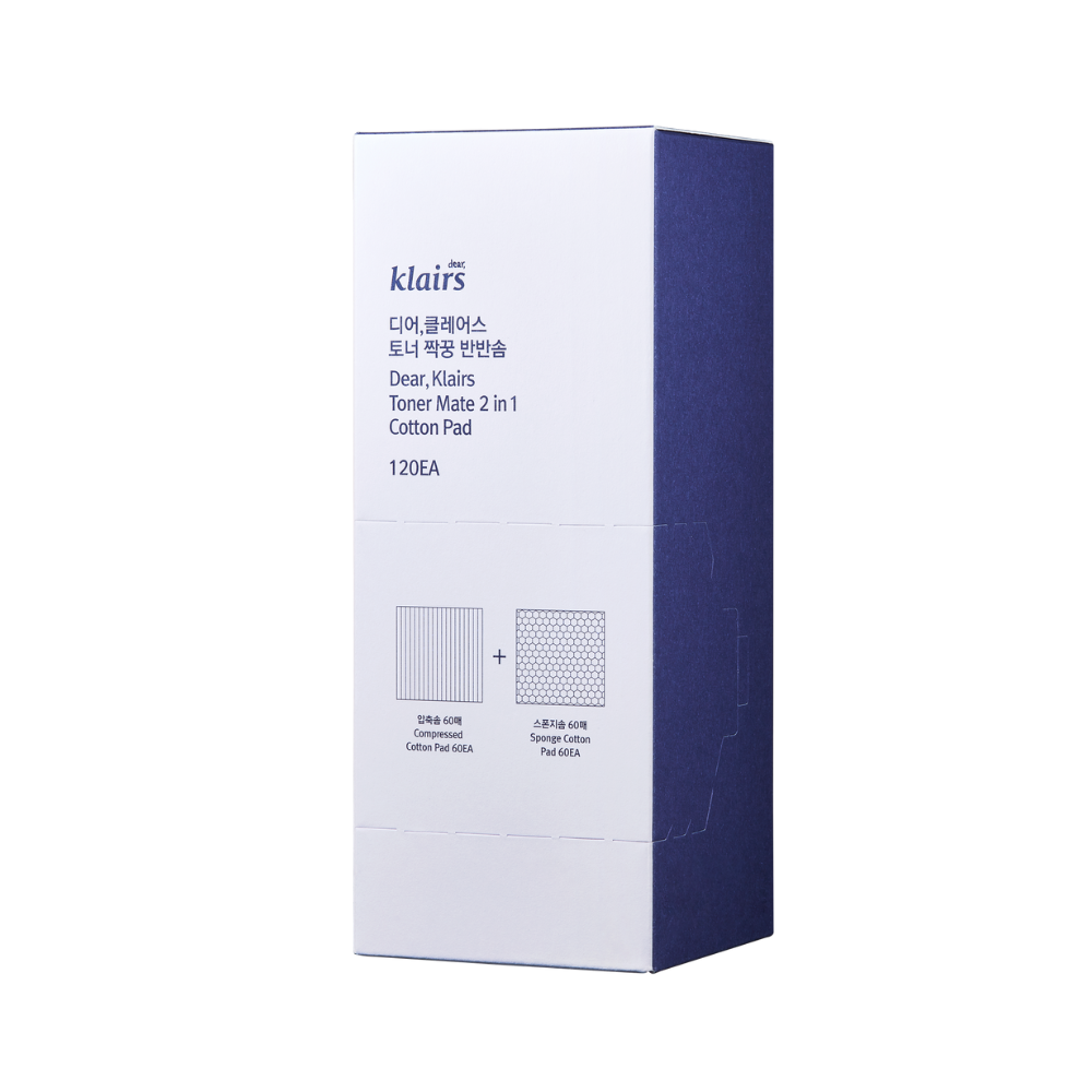 Dear,Klairs Toner Mate 2 in 1 Cotton Pad - 120pcs