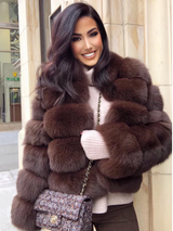 Winter women's Jacket Real Fox fur coat Stand Collar high street Coat real Fox Fur jackets women's coats in promotion WGLUVF FUR