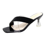 Summer New Kitten Heel High Heel Sandals Open Toe Roman Sandals