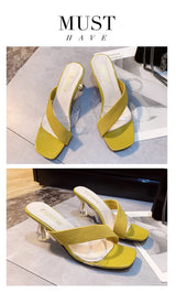 Summer New Kitten Heel High Heel Sandals Open Toe Roman Sandals