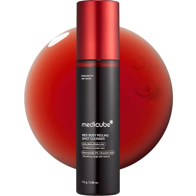 Medicube Red Acne Body Peeling Shot – 32% AHA/BHA/PHA Exfoliating Body Spray