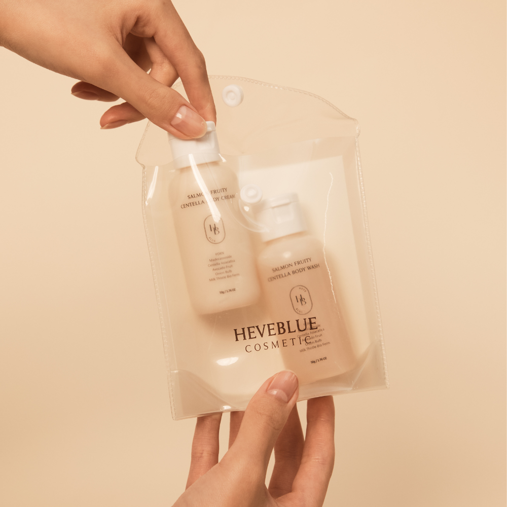 Heveblue Salmon Fruity Centella Body Travel Kit (2pcs)