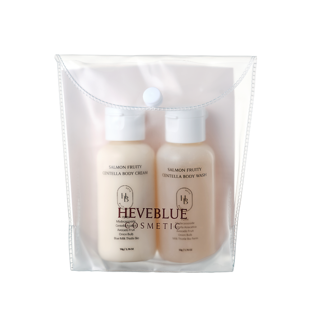 Heveblue Salmon Fruity Centella Body Travel Kit (2pcs)