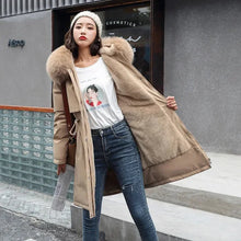 Winter Jacket 2024 New Women Parka Clothes Long Coat Wool Liner Hooded Jacket Fur Collar Thick Warm Snow Wear Fashion Parka