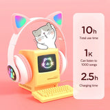 RGB Flash Cat Ear Foldable Wireless Stereo Headphones
