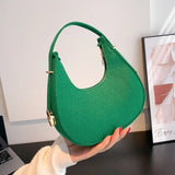 Women's Crocodile Grain Underarm Bags Felt Fashion Shoulder Bag Cute Simple Handbags Female Purses