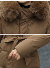 Big Fur Collar Thick Slim Coat Fashion Hooded Cotton Outerwear Long Winter Woman Coat Women's Down Parkas Winter Jacket