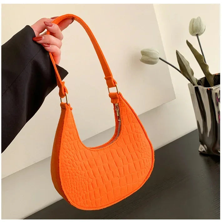 2024 Vintage Women PU Leather Underarm Bag Casual Fashion Ladies Solid Color Hot Sale Small Shopper Tote Female Handbag Clutch