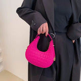 Women's Crocodile Grain Underarm Bags Felt Fashion Shoulder Bag Cute Simple Handbags Female Purses