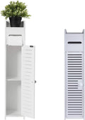 Bathroom Floor Storage Cabinet with Doors and Shelves
