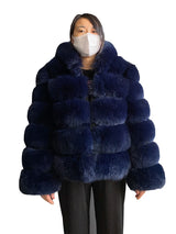 Winter women's Jacket Real Fox fur coat Stand Collar high street Coat real Fox Fur jackets women's coats in promotion WGLUVF FUR