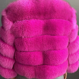 Winter women's Jacket Real Fox fur coat Stand Collar high street Coat real Fox Fur jackets women's coats in promotion WGLUVF FUR