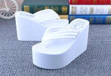 Bohemian Women's Thong Slippers 11cm Thick Heel Anti-Slip Summer Beach Sandals Fashionable Korean Style Flat Footwear