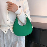 Women's Crocodile Grain Underarm Bags Felt Fashion Shoulder Bag Cute Simple Handbags Female Purses