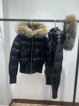 Slim Fit Women's Autumn and Winter Title Seamed Cotton Jacket Faux Fur Collar Long Sleeve Jacket Detachable 2025 New Jacket