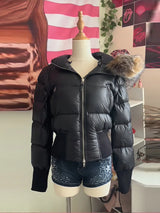 Slim Fit Women's Autumn and Winter Title Seamed Cotton Jacket Faux Fur Collar Long Sleeve Jacket Detachable 2025 New Jacket