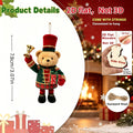 Handmade Wooden Bear Christmas Ornaments Set