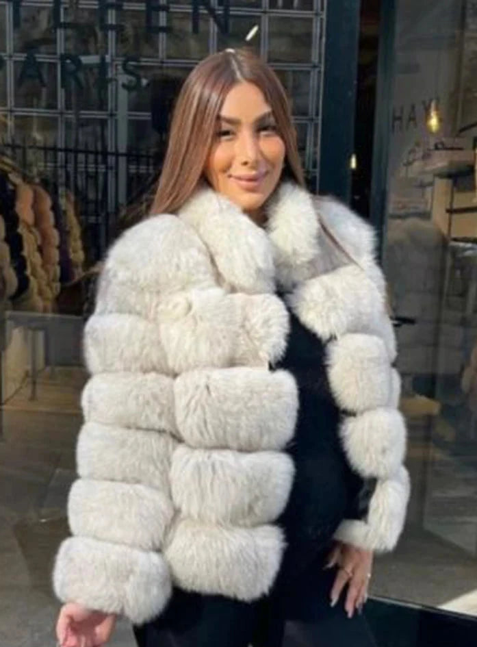 Winter women's Jacket Real Fox fur coat Stand Collar high street Coat real Fox Fur jackets women's coats in promotion WGLUVF FUR