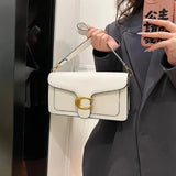 Women's Solid Color Small Square Shoulder Purse Handbag