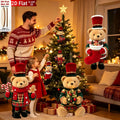 Handmade Wooden Bear Christmas Ornaments Set