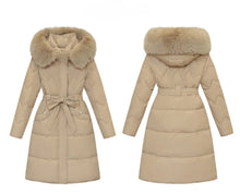 Big Fur Collar Thick Slim Coat Fashion Hooded Cotton Outerwear Long Winter Woman Coat Women's Down Parkas Winter Jacket