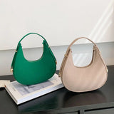 Women's Crocodile Grain Underarm Bags Felt Fashion Shoulder Bag Cute Simple Handbags Female Purses