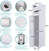 Bathroom Floor Storage Cabinet with Doors and Shelves