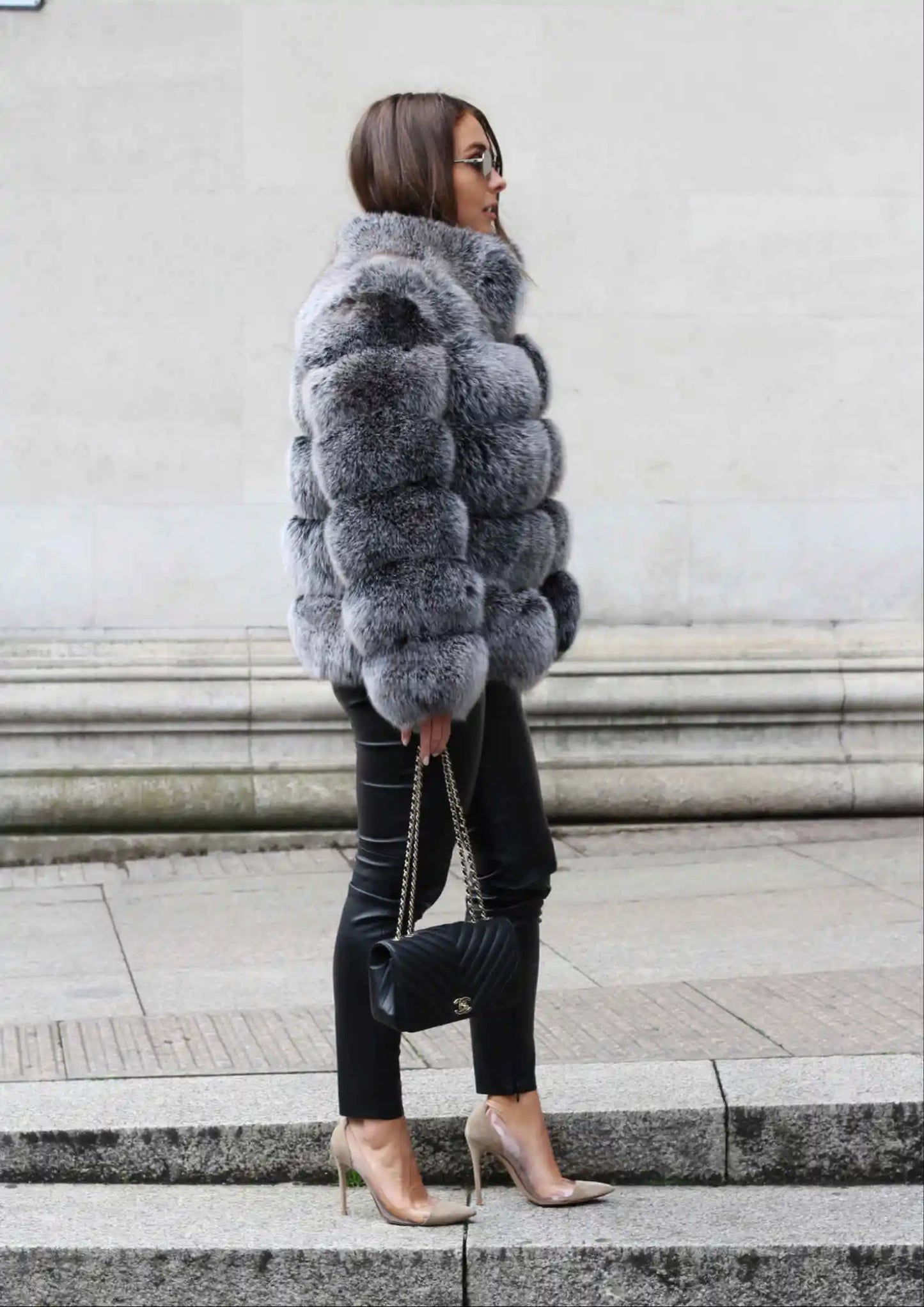 Winter women's Jacket Real Fox fur coat Stand Collar high street Coat real Fox Fur jackets women's coats in promotion WGLUVF FUR
