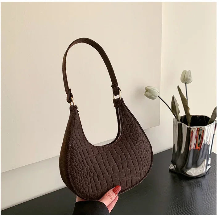 2024 Vintage Women PU Leather Underarm Bag Casual Fashion Ladies Solid Color Hot Sale Small Shopper Tote Female Handbag Clutch