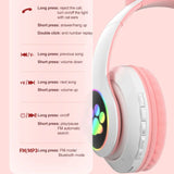 RGB Flash Cat Ear Foldable Wireless Stereo Headphones