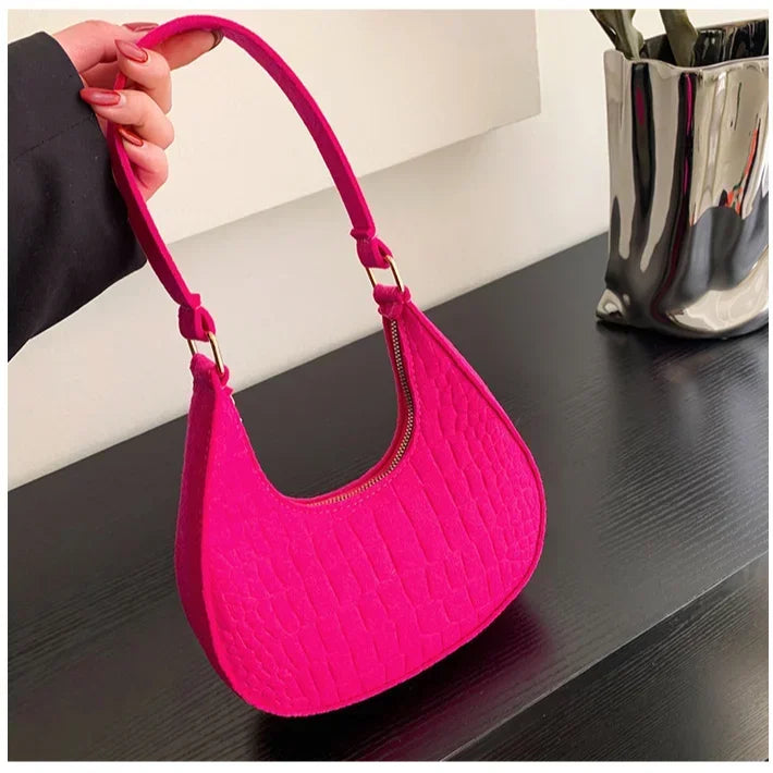 2024 Vintage Women PU Leather Underarm Bag Casual Fashion Ladies Solid Color Hot Sale Small Shopper Tote Female Handbag Clutch