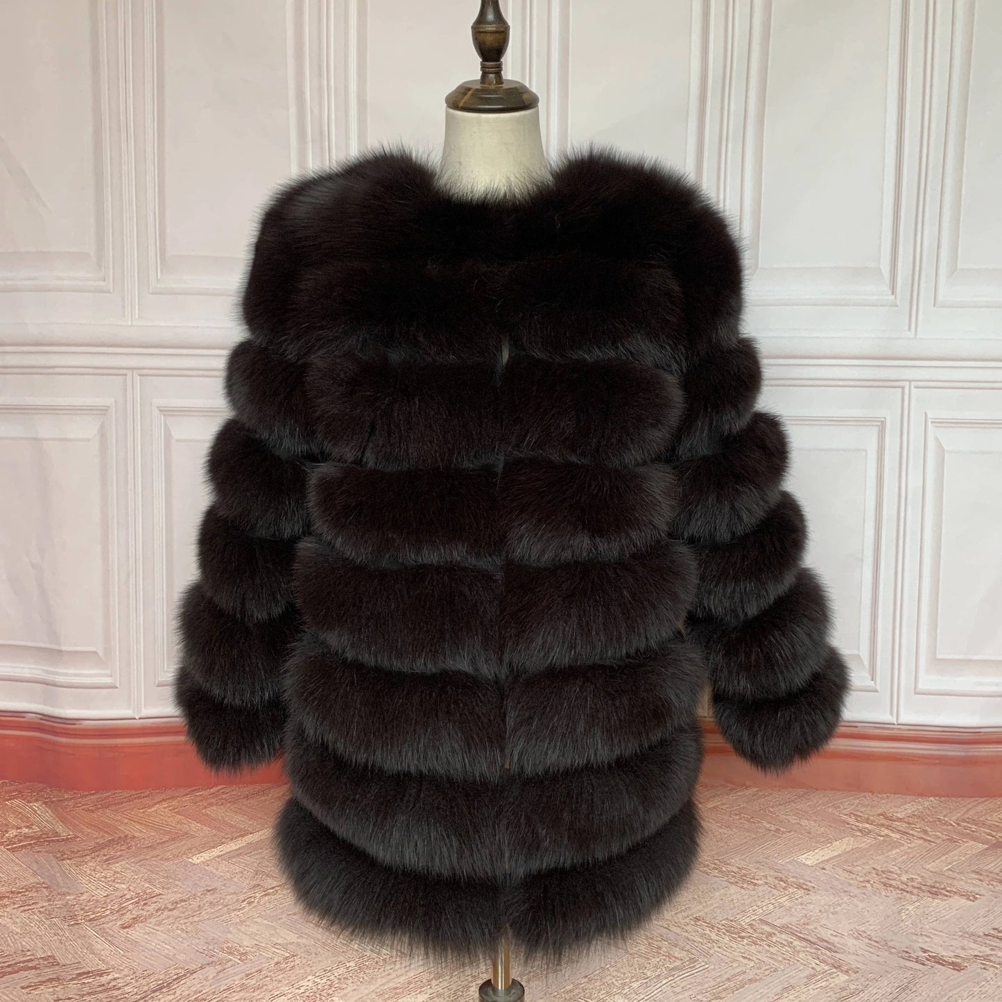 70CM 4in1 New Fast Shipping New Fashion Women Fashion Real Natural Fox Fur Long Coat Jacket for Winter Warm Over Coat