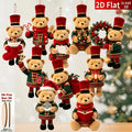 Handmade Wooden Bear Christmas Ornaments Set