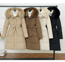 Big Fur Collar Thick Slim Coat Fashion Hooded Cotton Outerwear Long Winter Woman Coat Women's Down Parkas Winter Jacket