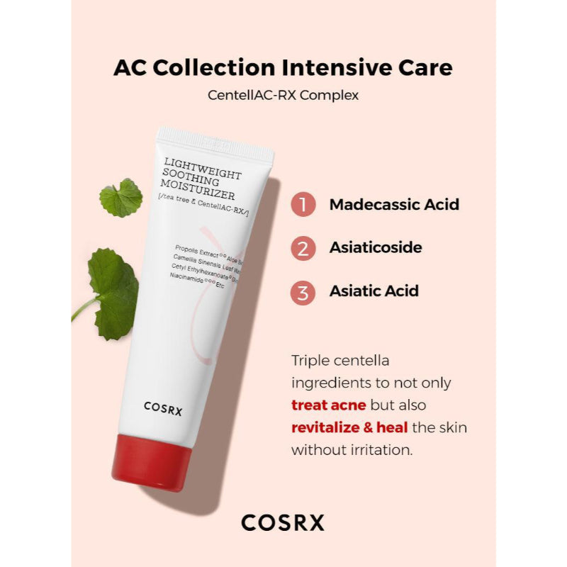 COSRX AC Collection Lightweight Soothing Moisturizer – Oil-Free Daily Face Cream for Acne-Prone & Sensitive Skin