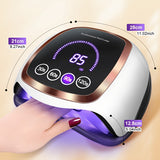 LED Nail Lamp, 180W Nail Dryer for Gel Polish with LCD Display, Auto Sensor And 4 Timer Settings, Professional Gel Lamp Gel Polish Light with 42 LED Beads for Salon And Home.Use Nail Lamp to Make Nails to Match Party Dress An