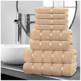 8pcs Egyptian Cotton Towel Set | Quick-Drying & Highly Absorbent | Includes 4 Face, 2 Hand, 2 Bath Towels | Sophisticated Boston Design | 15 Elegant Colours | Machine Washable