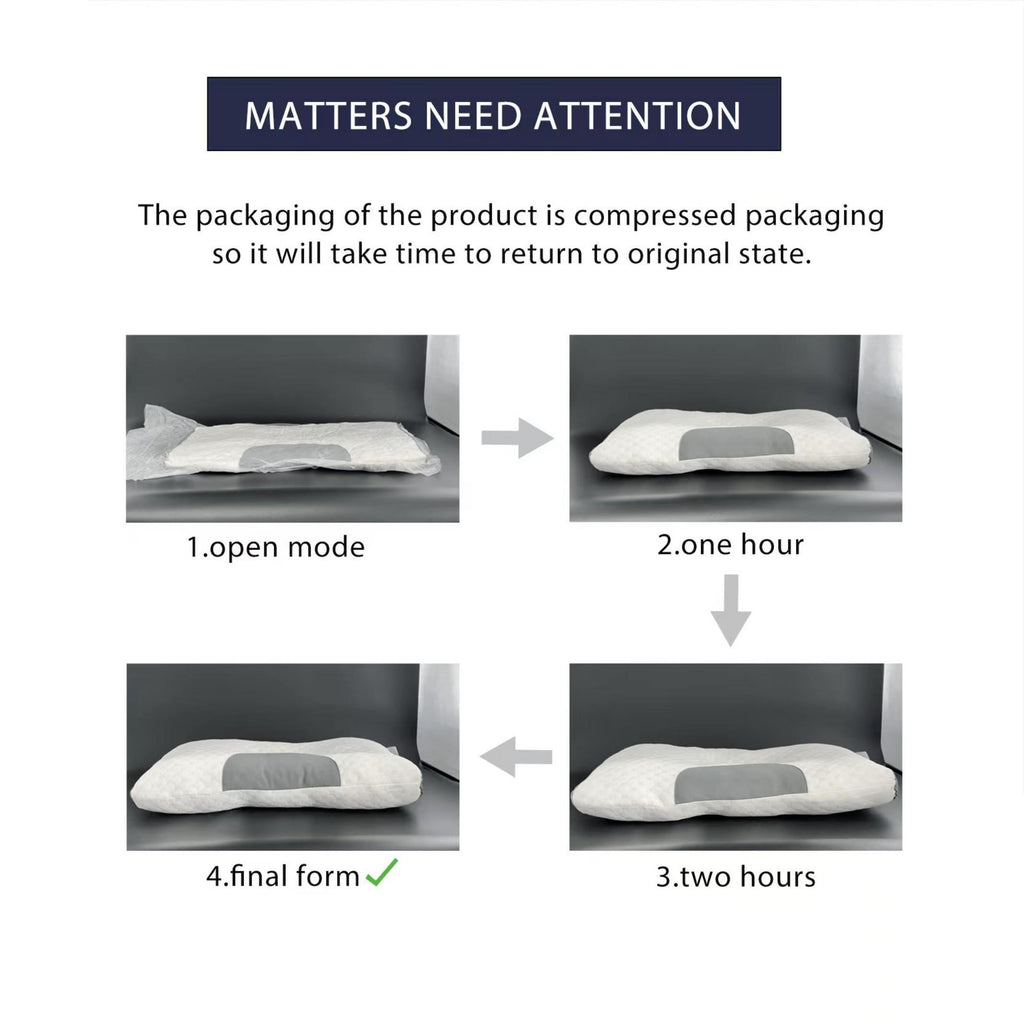 Neck Pillow, Suitable for Soft Sleep, Adjustable Ergonomic Contour Support Pillow, High-Quality Pillow Core, Detachable Pillowcase