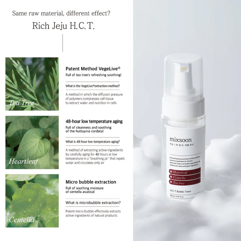 mixsoon H.C.T Bubble Toner – pH-Balancing Foaming Toner with Hydrating & Soothing Complex